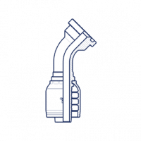 Фланец для РВД Tieffe предпрессованный SAE SF 3000 код 61 угол 45° (серия H) - HX0808FL45