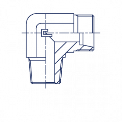 Штуцер ввертной F 24 Угол 90° BSPT уплотнение тип С - 102014.1