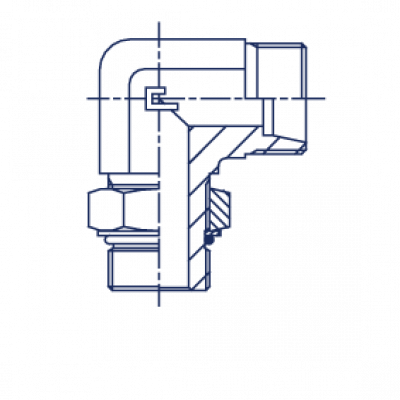 Штуцер ввертной регулируемый FR 24 Угол 90° UNF уплотнение тип А - 106323.1