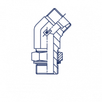 Штуцер ввертной регулируемый FR 24 Угол 45° BSP, уплотнение тип G - 106404.1