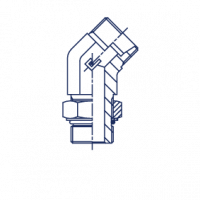 Штуцер ввертной регулируемый FR 24 Угол 45° UNF уплотнение тип А - 106604.1