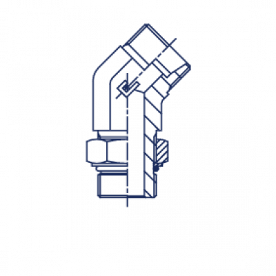 Штуцер ввертной регулируемый FR 24 Угол 45° UNF уплотнение тип А - 106620.1