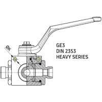 Кран 3-х ходовой шаровый M18x1.5 10S DN 06 P=500 GE3L DIN2353 heavy VS-BV-3L-M10S-DN06-P40-FH