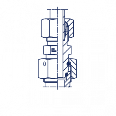 Соединение проходное с накидной гайкой PN Прямое гайка-штуцер S серия в сборе с В4 - 605423.4