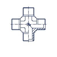 Штуцер ввертной F Крестовой NPT угол конуса 60° - 303701
