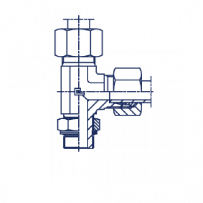 Штуцер ввертной регулируемый FR 24 L-образное метрический уплотнение тип G в сборе с В4 - 106823.4