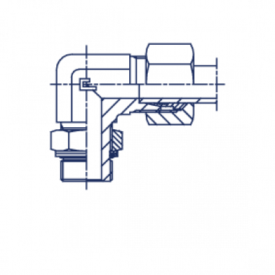 Штуцер ввертной регулируемый FR 24 Угол 90° BSP уплотнение тип G в сборе с В4 - 106104.4