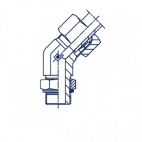 Штуцер ввертной регулируемый FR 24 Угол 45° BSP, уплотнение тип G в сборе с В4 - 106423.4
