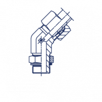 Штуцер ввертной регулируемый FR 24 Угол 45° метрический уплотнение тип G в сборе с В4 - 106523.4