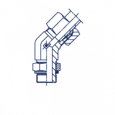 Штуцер ввертной регулируемый FR 24 Угол 45° метрический уплотнение тип G в сборе с В4 - 106523.4