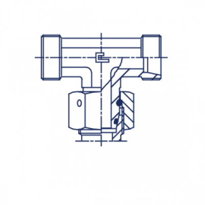 Соединение проходное с накидной гайкой PN Т-образное - 605011.1