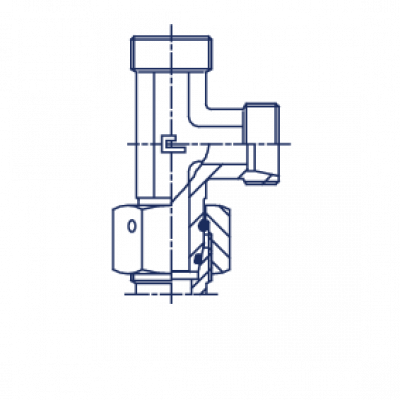 Соединение проходное с накидной гайкой PN L-образное - 604606.1