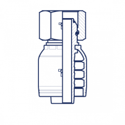 Фитинг предпресованный BSP внутренняя резьба конус 60° O'RING шестигранная гайка BS 5200 - ISO - HX1212FGOS