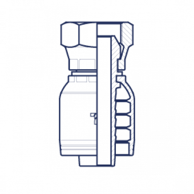 Фитинг предпресованный BSP внутренняя резьба конус 60° предварительно обжатая гайка BS 5200 - ISO 12151-6 - HX0504FGP
