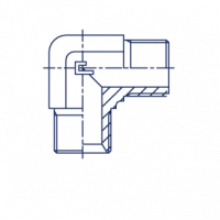 Соединение проходное штуцер-штуцер P Угловой адаптер метрический 90° - 302501