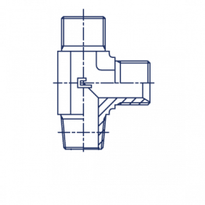 L-образный штуцер NPT с уплотнением, тип С, угол конуса 60° - 303110