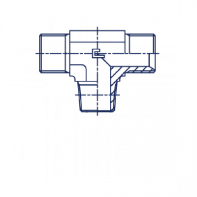 T-образный штуцер BSPT с уплотнением, тип С, угол конуса 60° - 303204