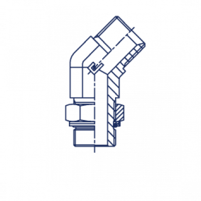 Штуцер ввертной регулируемый FR угол конуса 60° Угловой адаптер BSP 45° уплотнение тип G - 305613