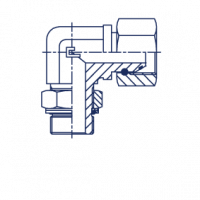Штуцер ввертной регулируемый FR угол конуса 60° Угловой адаптер метрический 90° с накидной гайкой уплотнение тип G - 308501
