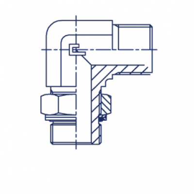Штуцер ввертной регулируемый FR угол конуса 60° Угловой адаптер BSP 90° уплотнение тип G - 305407