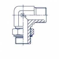 Штуцер ввертной регулируемый FR угол конуса 60° Угловой адаптер метрический 90° уплотнение тип G - 305512
