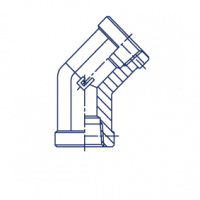Соединение проходное гайка-гайка PS Угловой адаптер NPT 45° уплотнение тип С - 304501