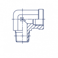 Штуцер ввертной с внутренней резьбой FS Угловой адаптер BSPT 90° внутренняя/наружная резьба уплотнение тип C - 303801