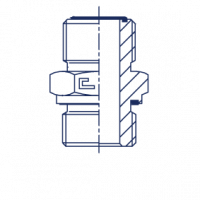 Прямой штуцер BSP с уплотнением и развальцовкой 90°, тип E - 400401