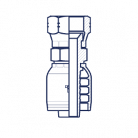 Фитинг для РВД Tieffe SAE внутренняя резьба конус 45° двойная шестигранная гайка - предварительно обжатая гайка SAE J513 (серия H) - HX0507FJCP