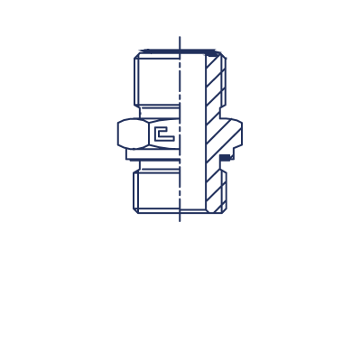 Прямой штуцер метрический упл. тип H - 400818