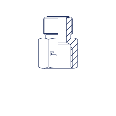 Прямой штуцер BSP c внутренней резьбой - 401008