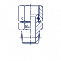 Штуцер ввертной с накидной гайкой FN Прямое BSPT уплотнение тип C - 203801