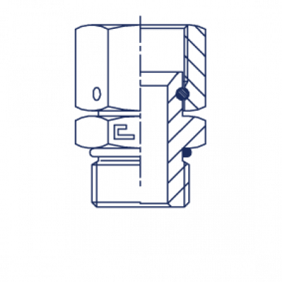 Штуцер ввертной с накидной гайкой FN Прямое UNF уплотнение тип A - 203702