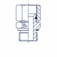 Штуцер ввертной с накидной гайкой FN Прямое метрическое уплотнение тип E - 203602