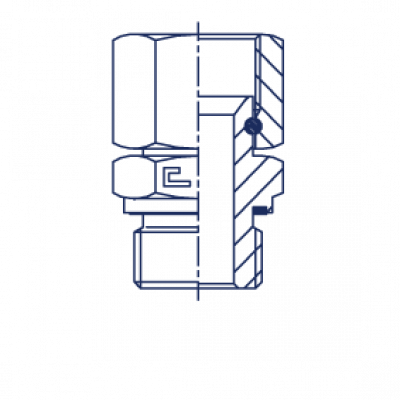 Штуцер ввертной с накидной гайкой FN Прямое метрическое уплотнение тип E - 203617