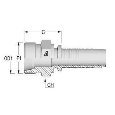 Фитинг для РВД Alfagomma DKO-L конус 24° наружная резьба - H1211110-062200