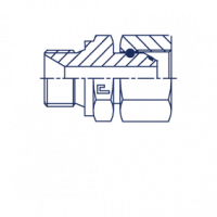 Соединение проходное штуцер-гайка PF Прямой адаптер метрический с накидной гайкой - 301701