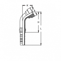 Фланец для РВД Tieffe SAE SF CS 3000 код 61 угол 60° - CS2424FL60