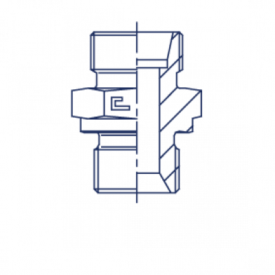 Штуцер ввертной F 24 Прямое BSP уплотнение тип B - 100353.1