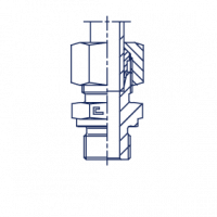 Штуцер ввертной F 24 Прямой метрический уплотнение тип B в сборе с В3 - 100404