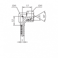 Фитинг универсальный Cast BSP Компакт внутренняя резьба O-RING штифтованная /накидная гайка угол 90° - 803103
