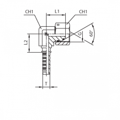 Фитинг универсальный Cast BSP Компакт внутренняя резьба O-RING штифтованная /накидная гайка угол 90° - 803103