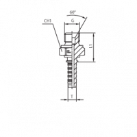 Фитинги для РВД BSP наружная резьба - конус 60° - ISO 8434-6 (BS 5200) - 802616