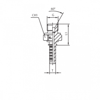 Фитинги для РВД BSP наружная резьба - конус 60° - ISO 8434-6 (BS 5200) - 802602