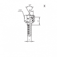 Фитинги для РВД DKM внутренняя резьба - фиксир. накидная гайка - конус 60° O-RING - ISO 8434-6 (BS 5200) - 803619
