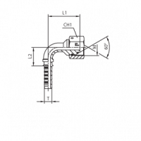 Фитинги для РВД DKM внутренняя резьба угол 90° фиксир. накидная гайка - конус 60° O-RING - ISO 8434-6 (BS 5200) - 803821