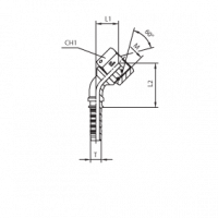 Фитинги для РВД DKM внутренняя резьба угол 45° фиксир. накидная гайка - конус 60° O-RING - 8434-6 (BSI 5200) - 804111