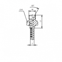 Фитинги для РВД DKM наружная резьба - конус 60° - ISO 8434-6 (BSI 5200) - 803404