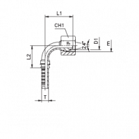 Фитинги для РВД DKO-L/DKO-S внутренняя резьба угол 90° накидная гайка - конус 24° с O-RING - ISO 8434-1 (DIN 2353) - 801124