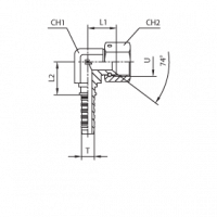 Фитинг для РВД CAST JIC внутренняя резьба угол 90° COMPACT фиксир. накидная гайка - конус 74° - ISO 8434-2 (SAE J514) - 802107